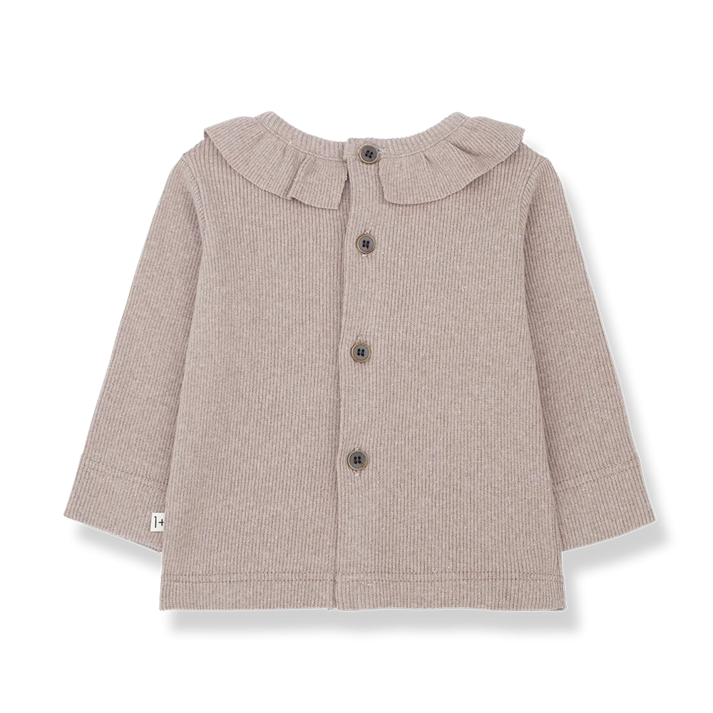 1   IN THE FAMILY ANNA SINA OLD ROSE COLLAR BLOUSE SET