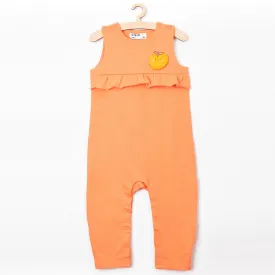 51015 Aplic Apple Sleeveless Orange Romper 8381