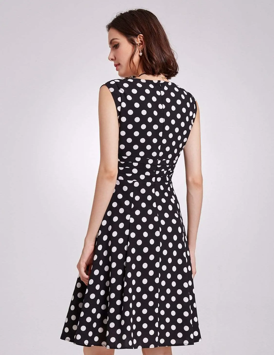 Alisa Pan V Neck Polka Dot A Line Dress
