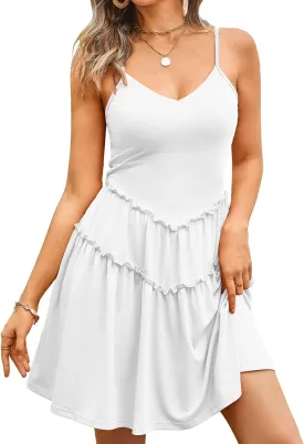 Angashion Women's Sexy V Neck Printed Spaghetti Strap Beach Romper Shorts Jumpsuit XS-3XL