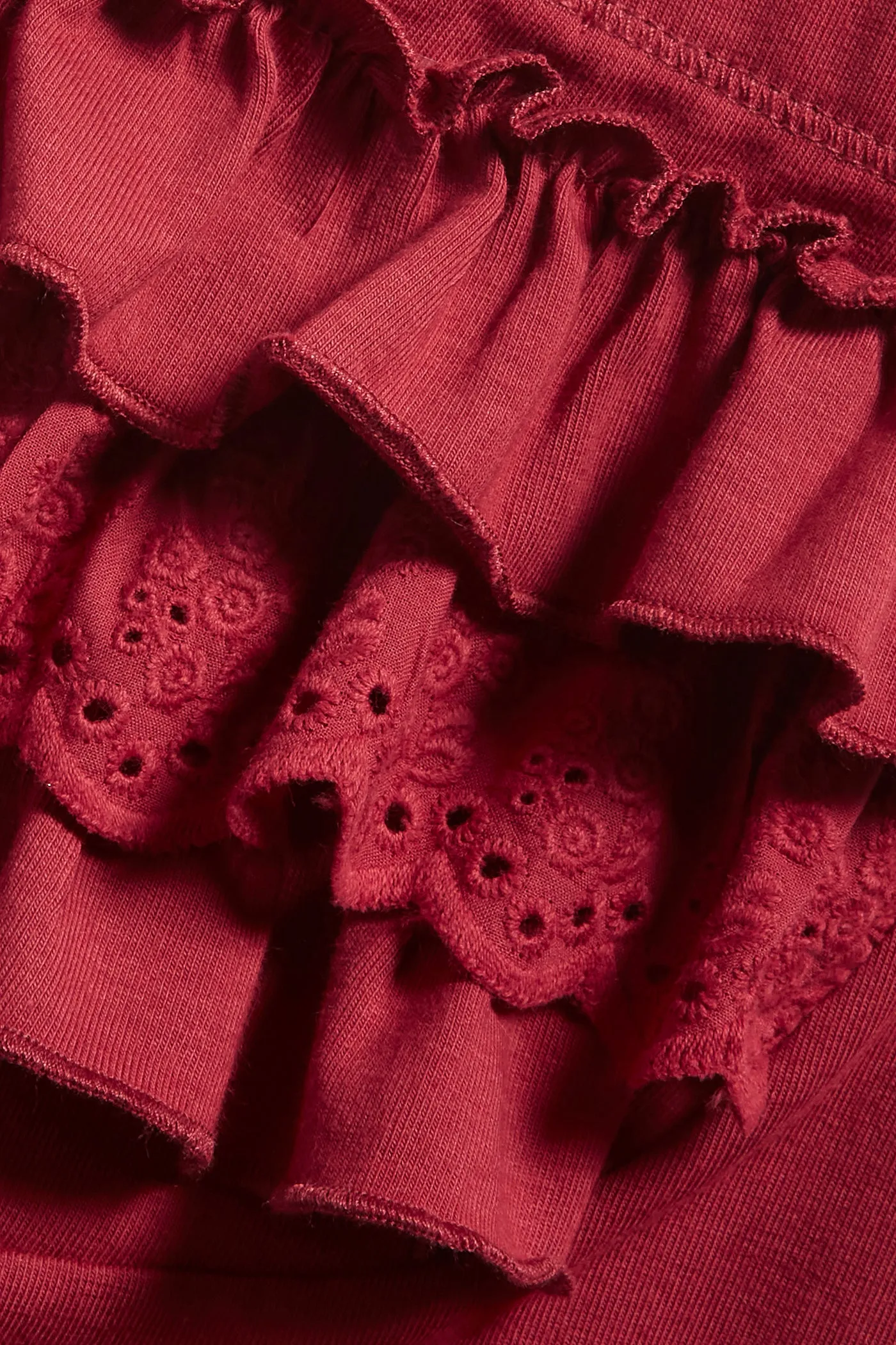 Baby red leggings with ruffles