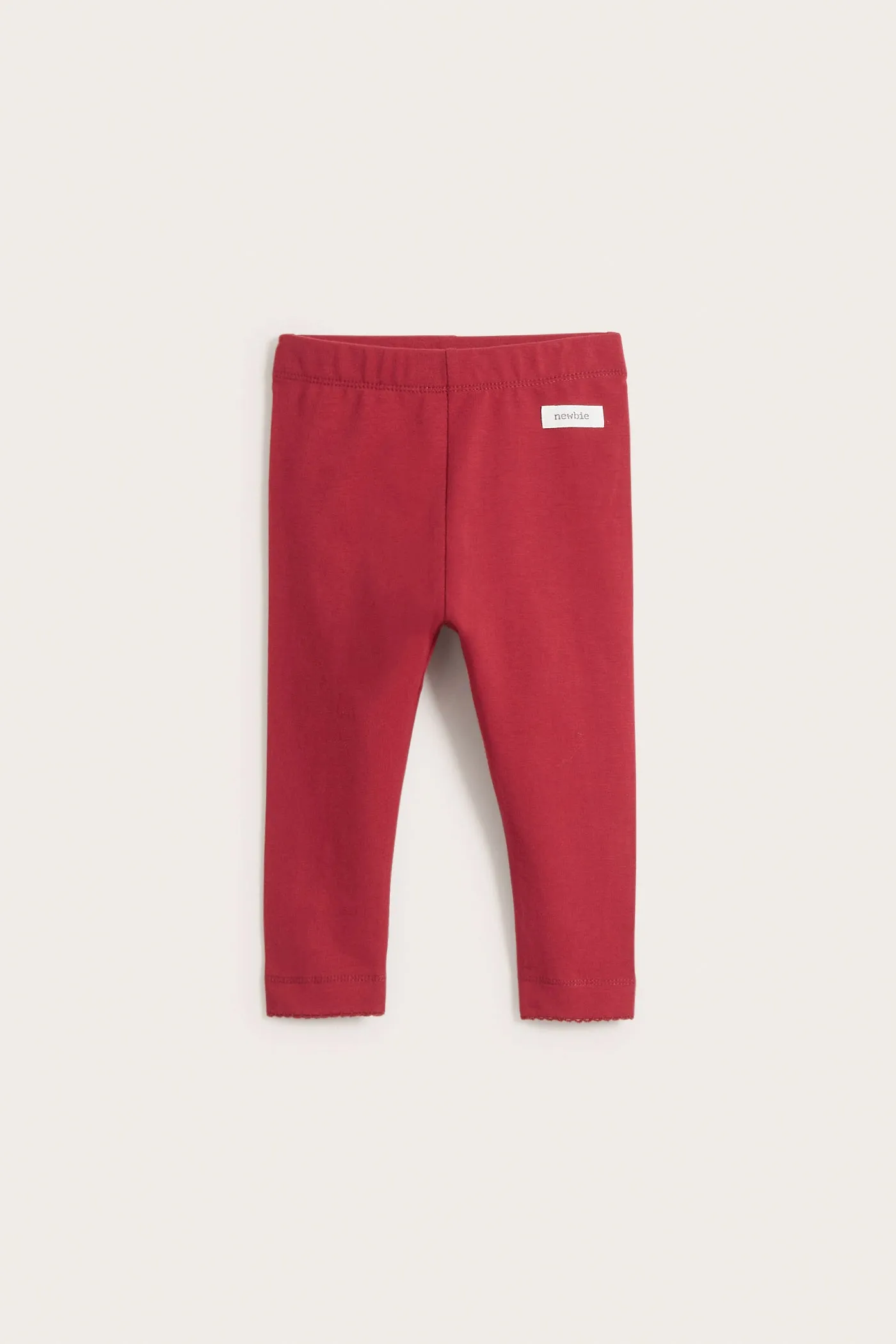 Baby red leggings with ruffles