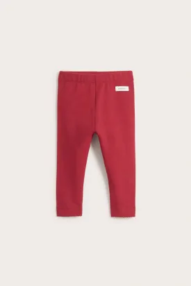 Baby red leggings with ruffles