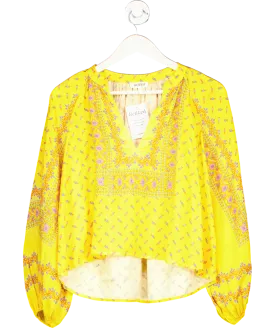 Boteh Yellow Bon Bon Smock Blouse UK 8