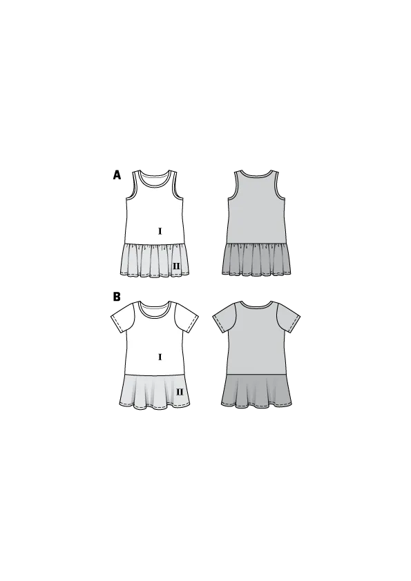 Burda Pattern 9341 Child's Summer Jersey Dresses (2-7)