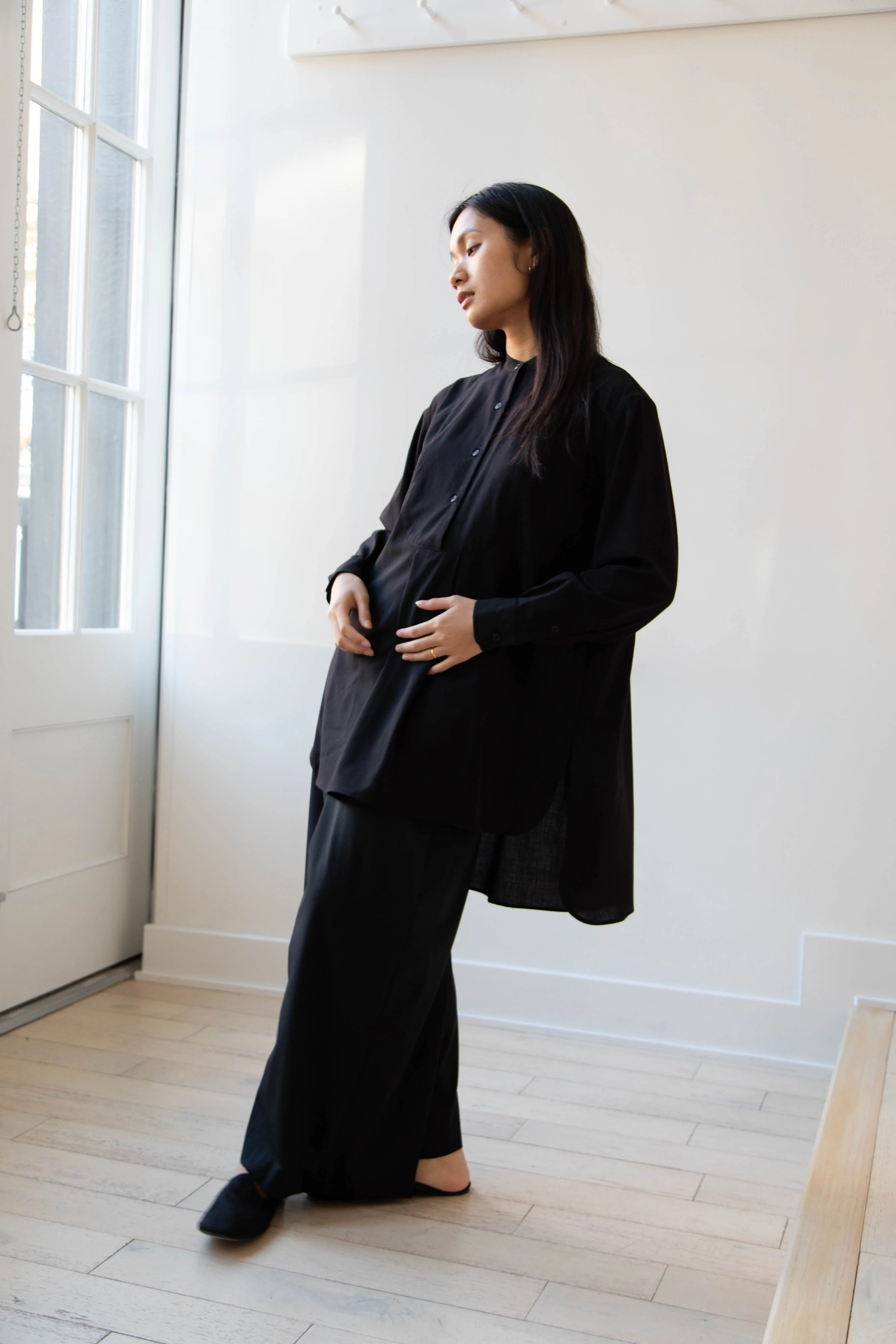 Casey Casey | Operetta Shirt in Black Tropical Wool