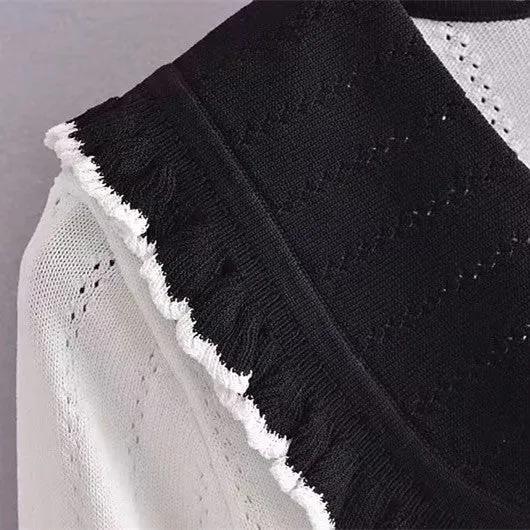 Chic Doll Collar Knitted Cardigan