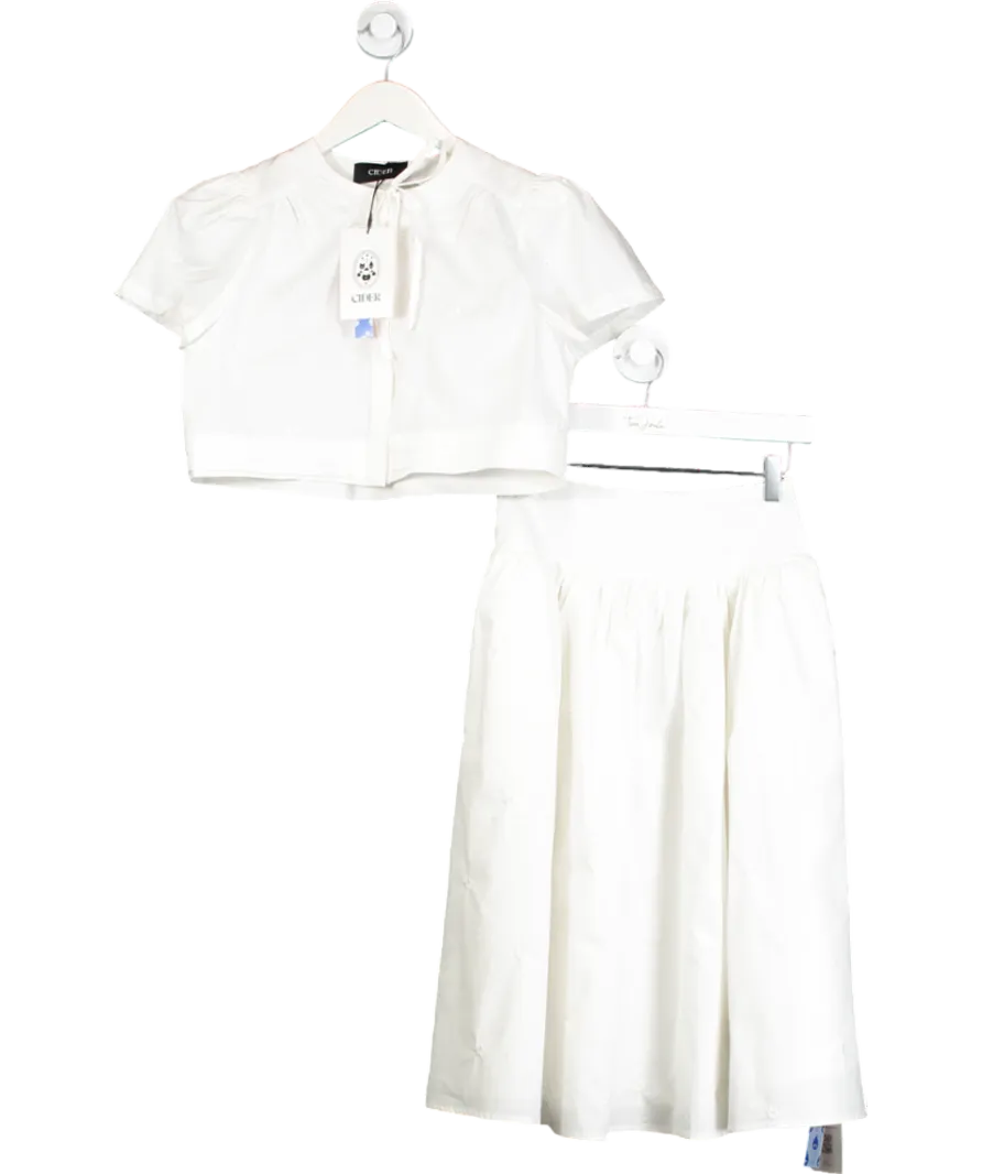 Cider White Floral Embroidered Co-ord UK XS