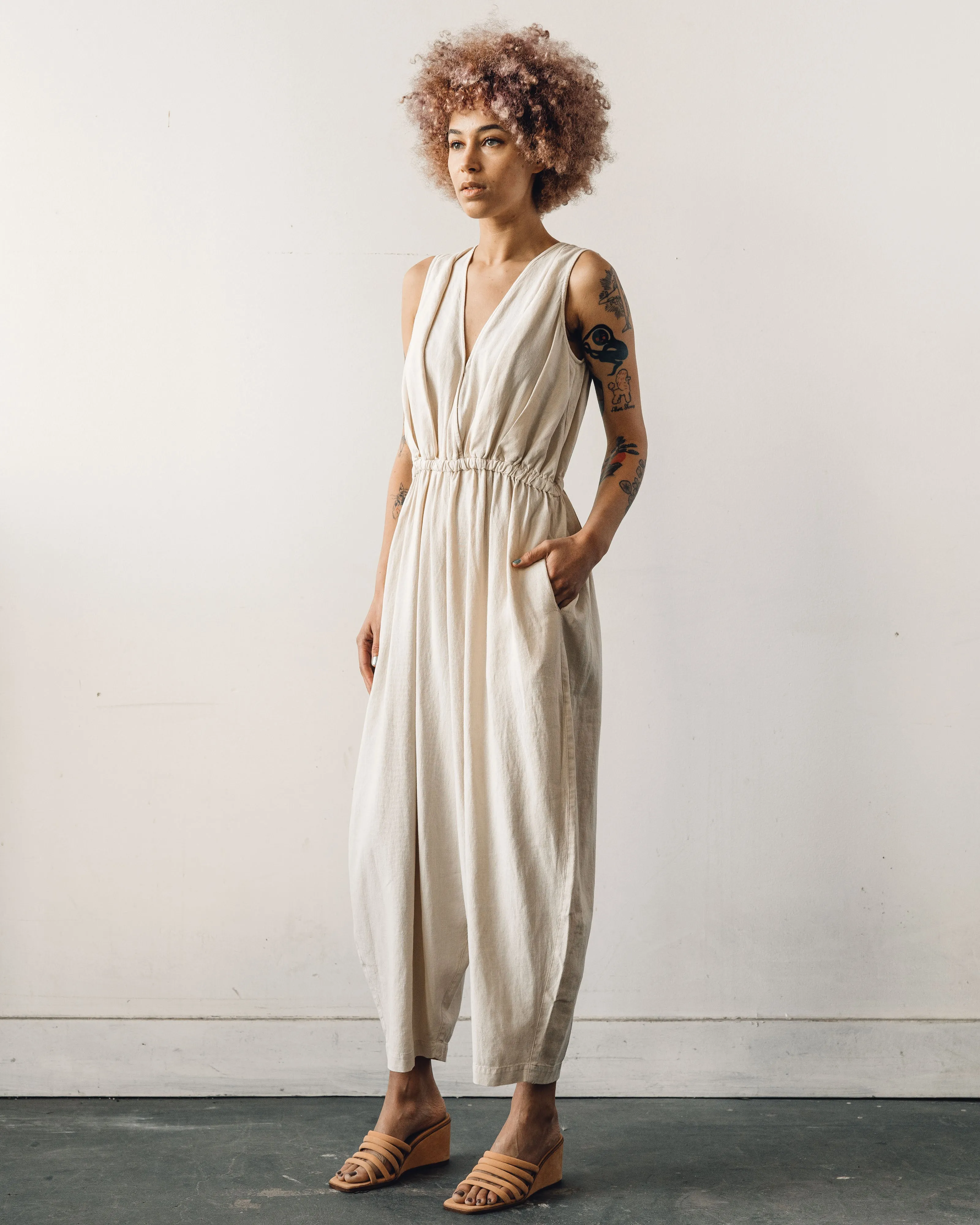 Cordera Linen Jumpsuit, Sand