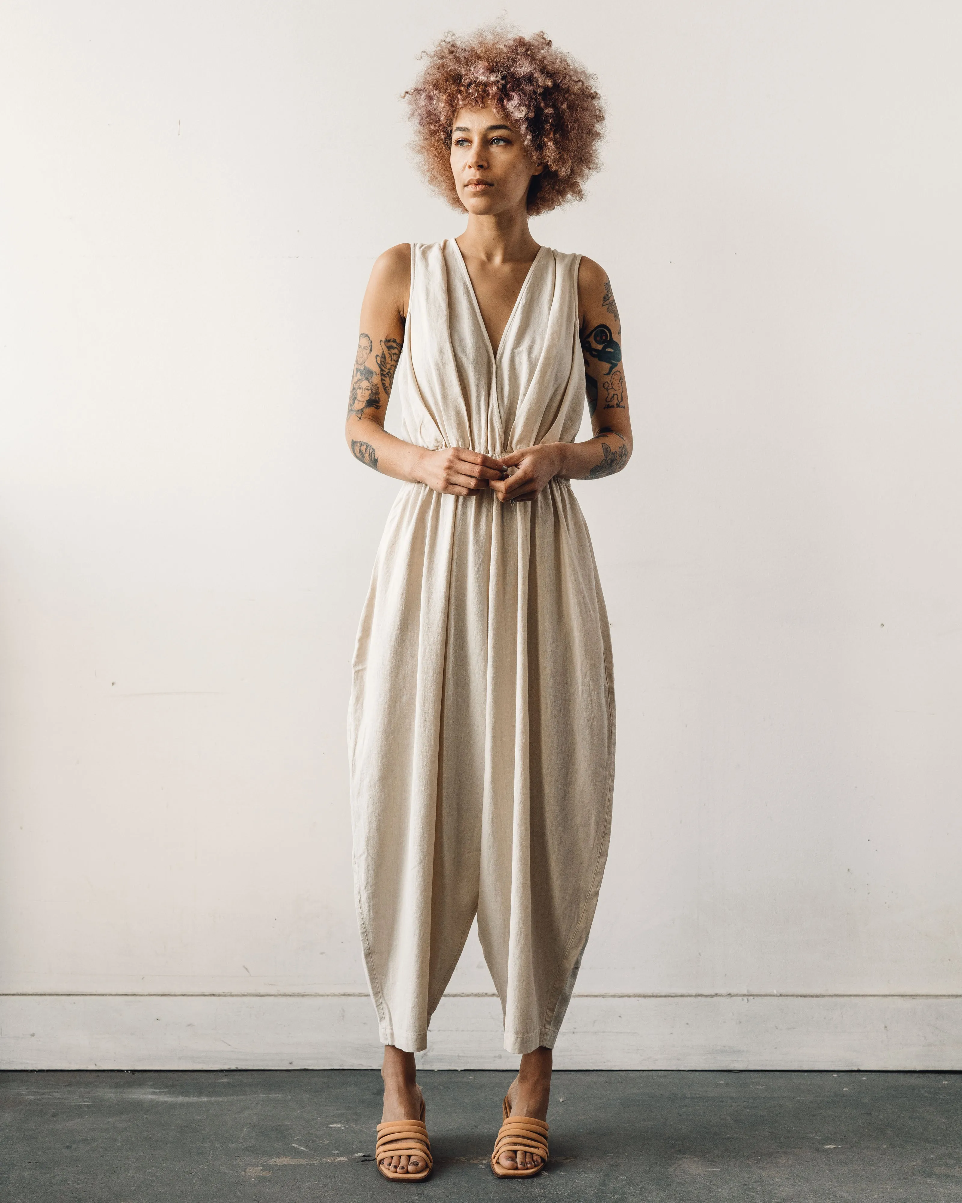 Cordera Linen Jumpsuit, Sand