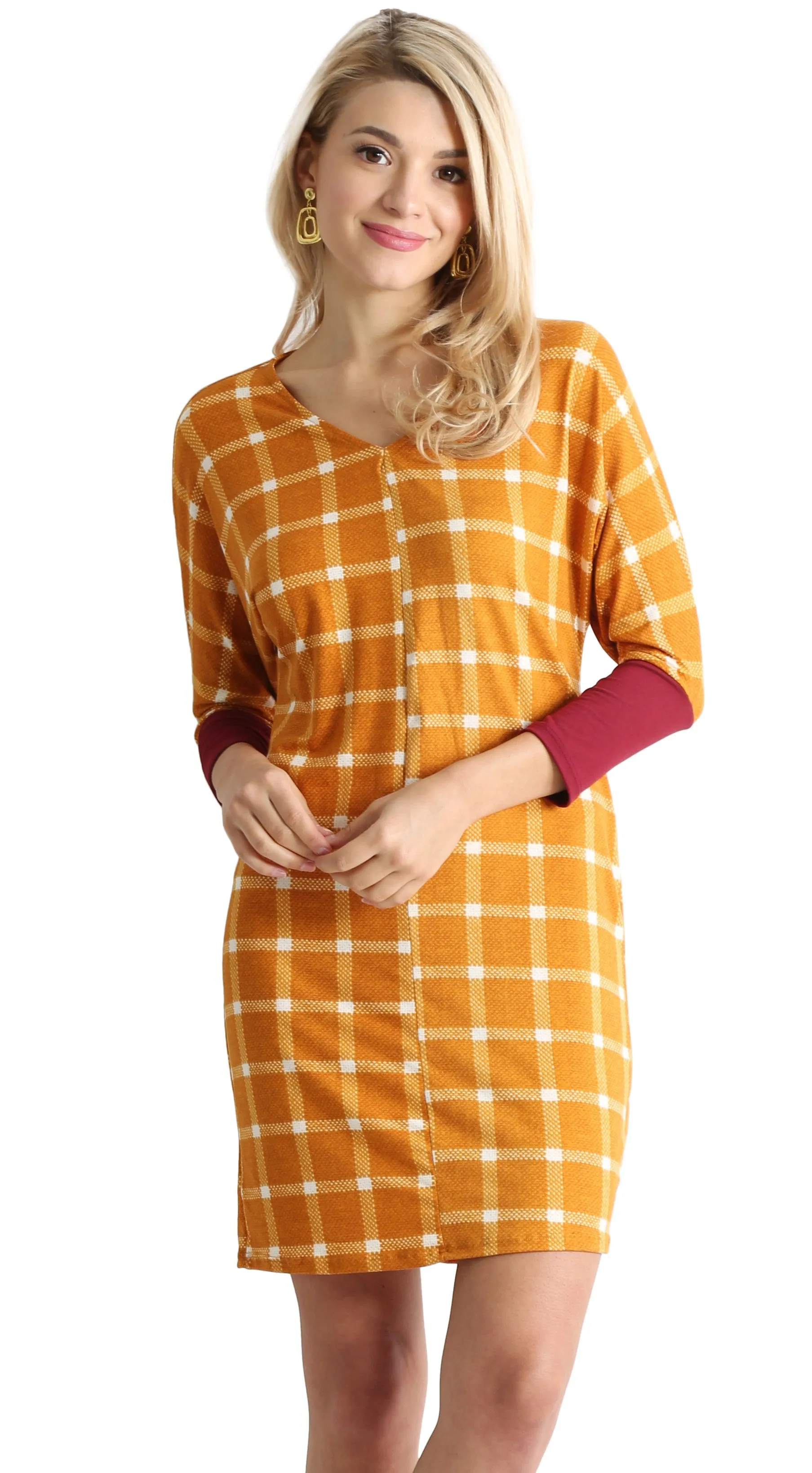 Daringly Dolman Contrast Dress