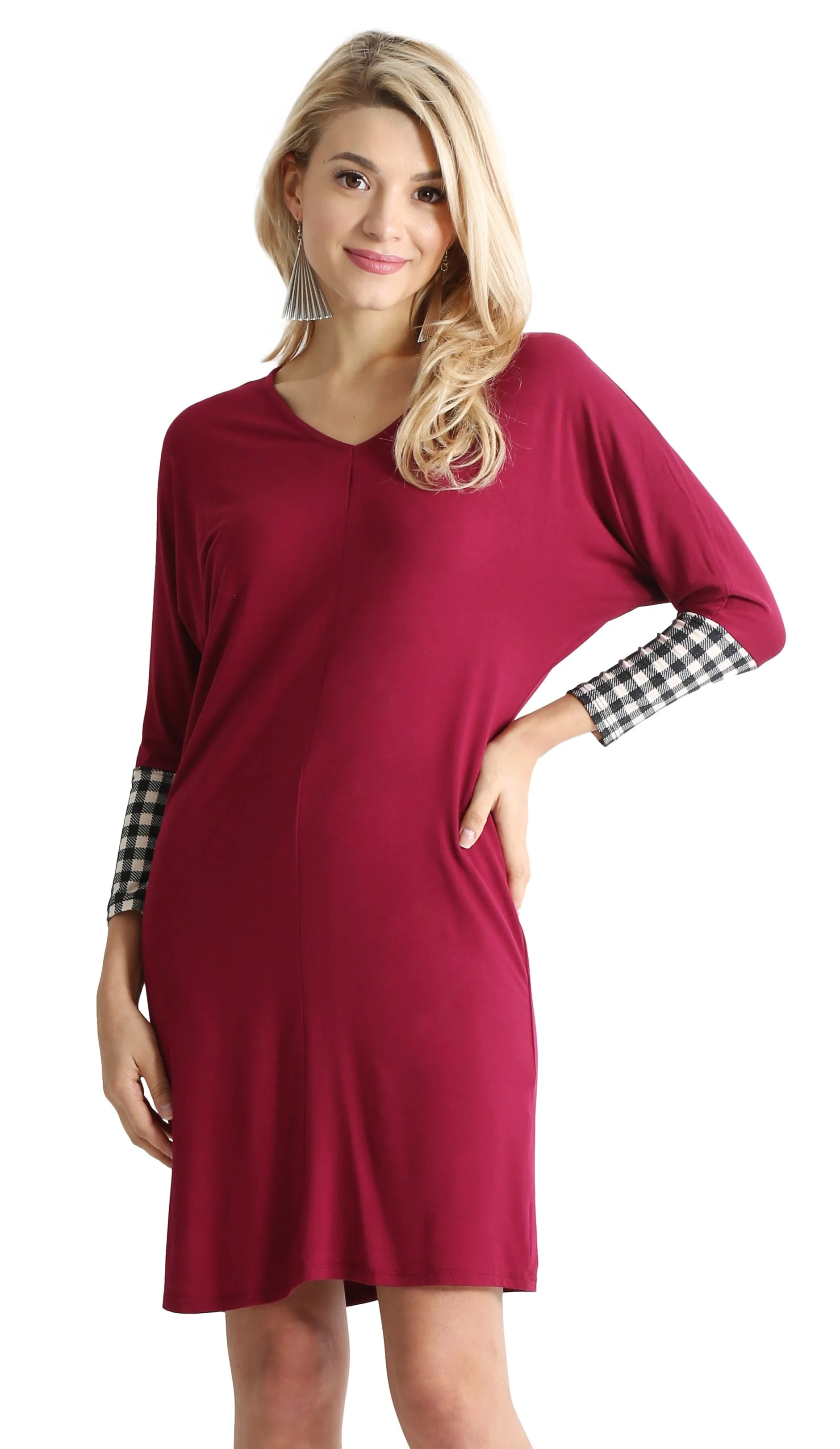Daringly Dolman Contrast Dress