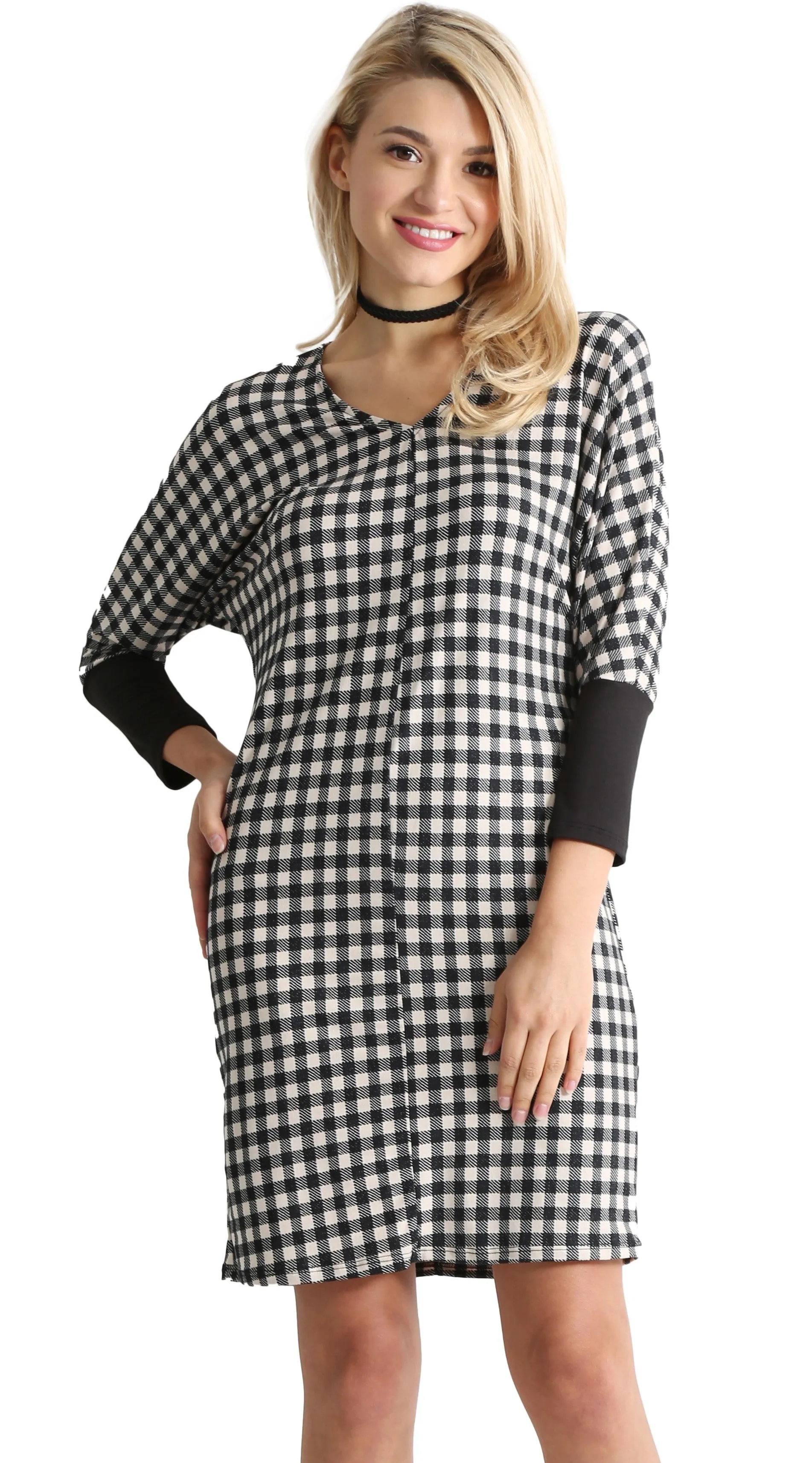 Daringly Dolman Contrast Dress