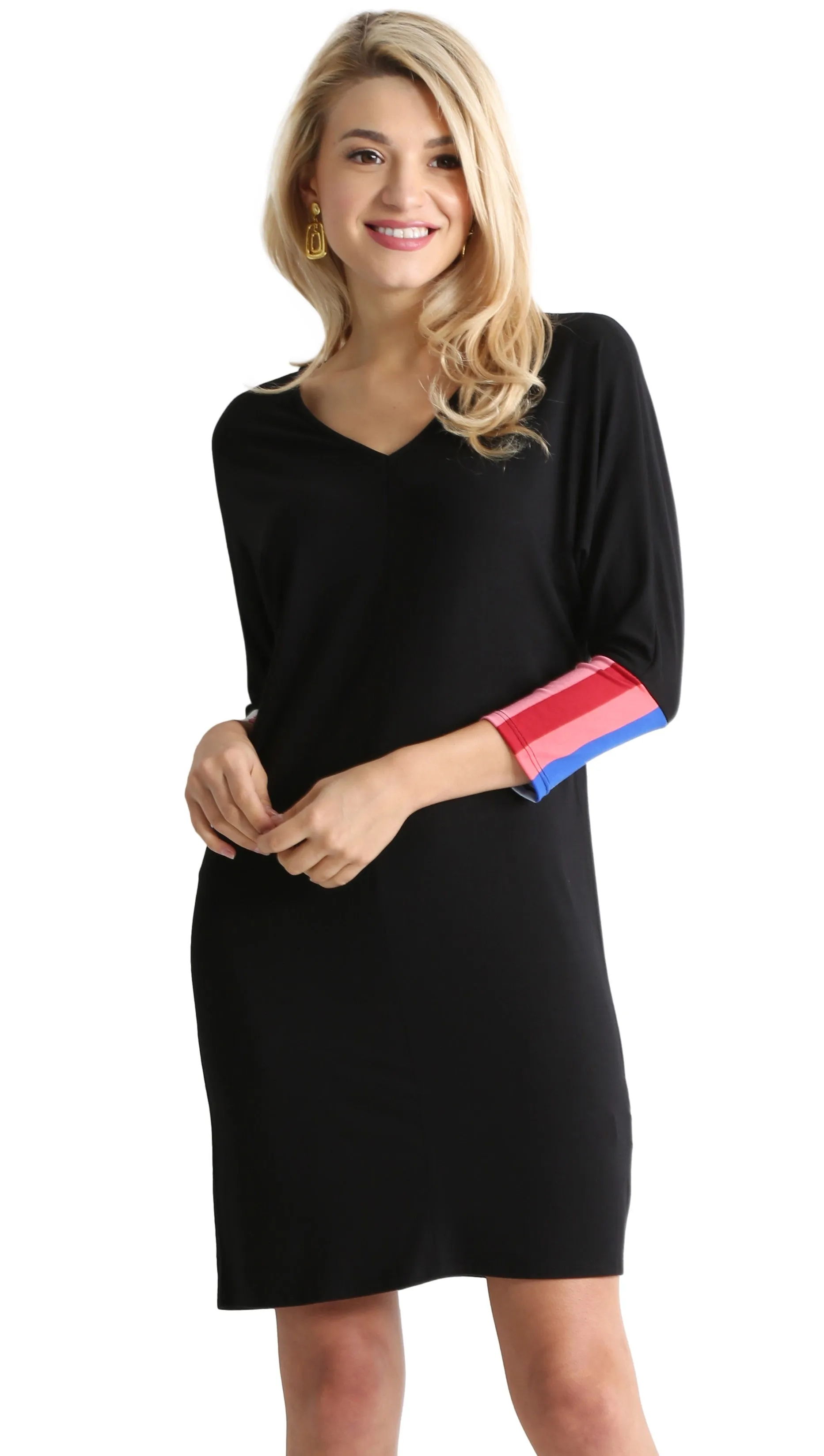Daringly Dolman Contrast Dress