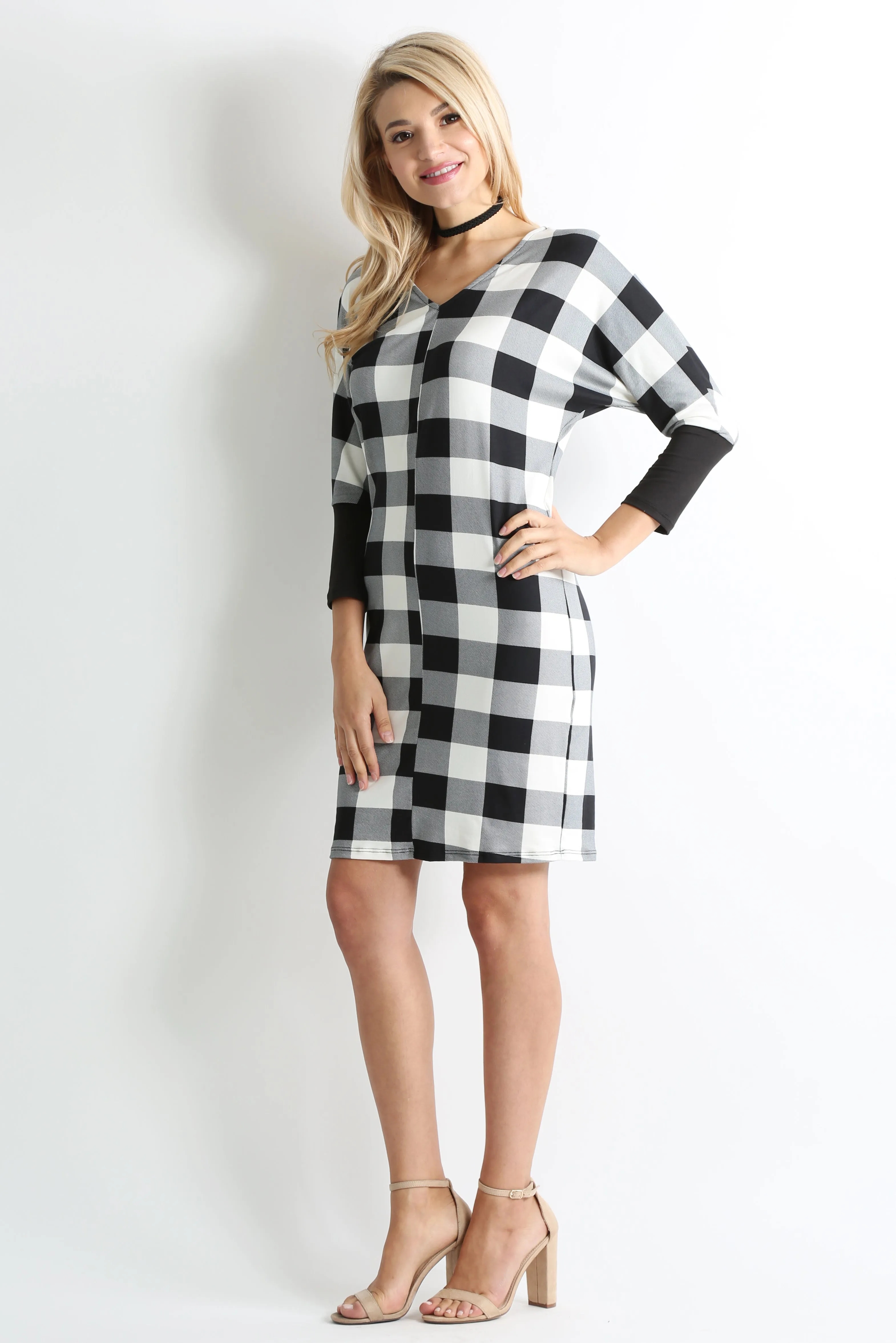 Daringly Dolman Contrast Dress