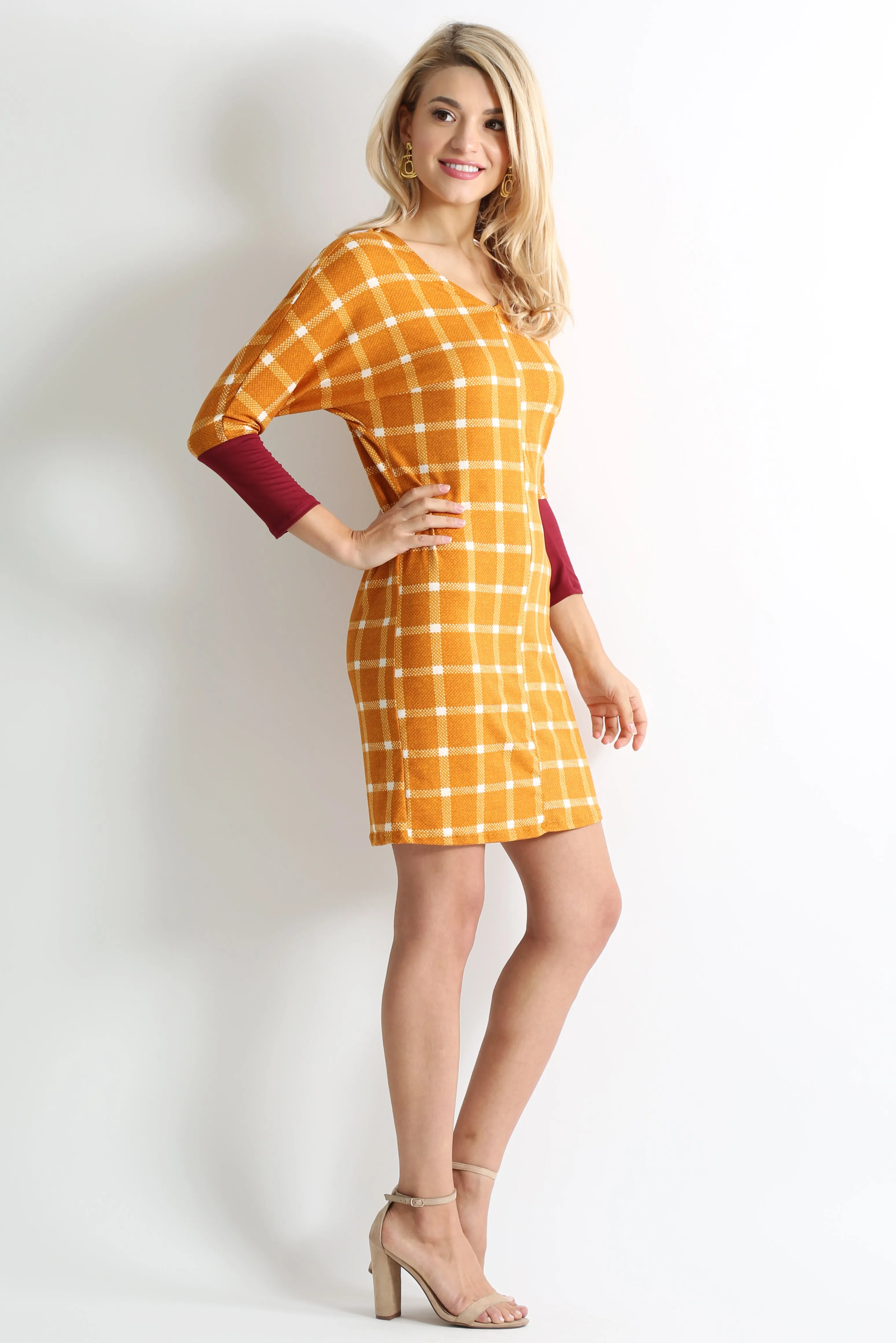 Daringly Dolman Contrast Dress