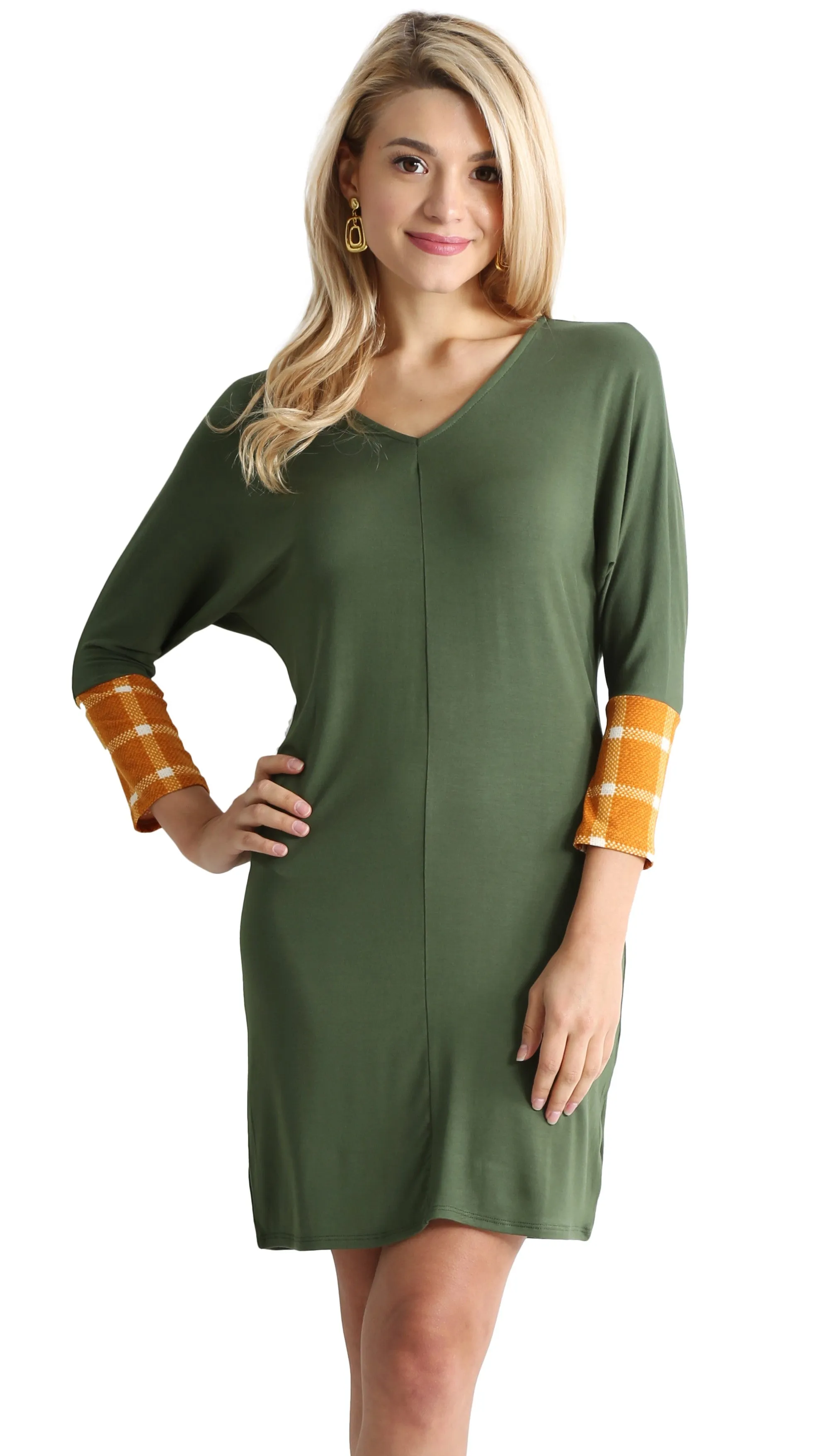 Daringly Dolman Contrast Dress
