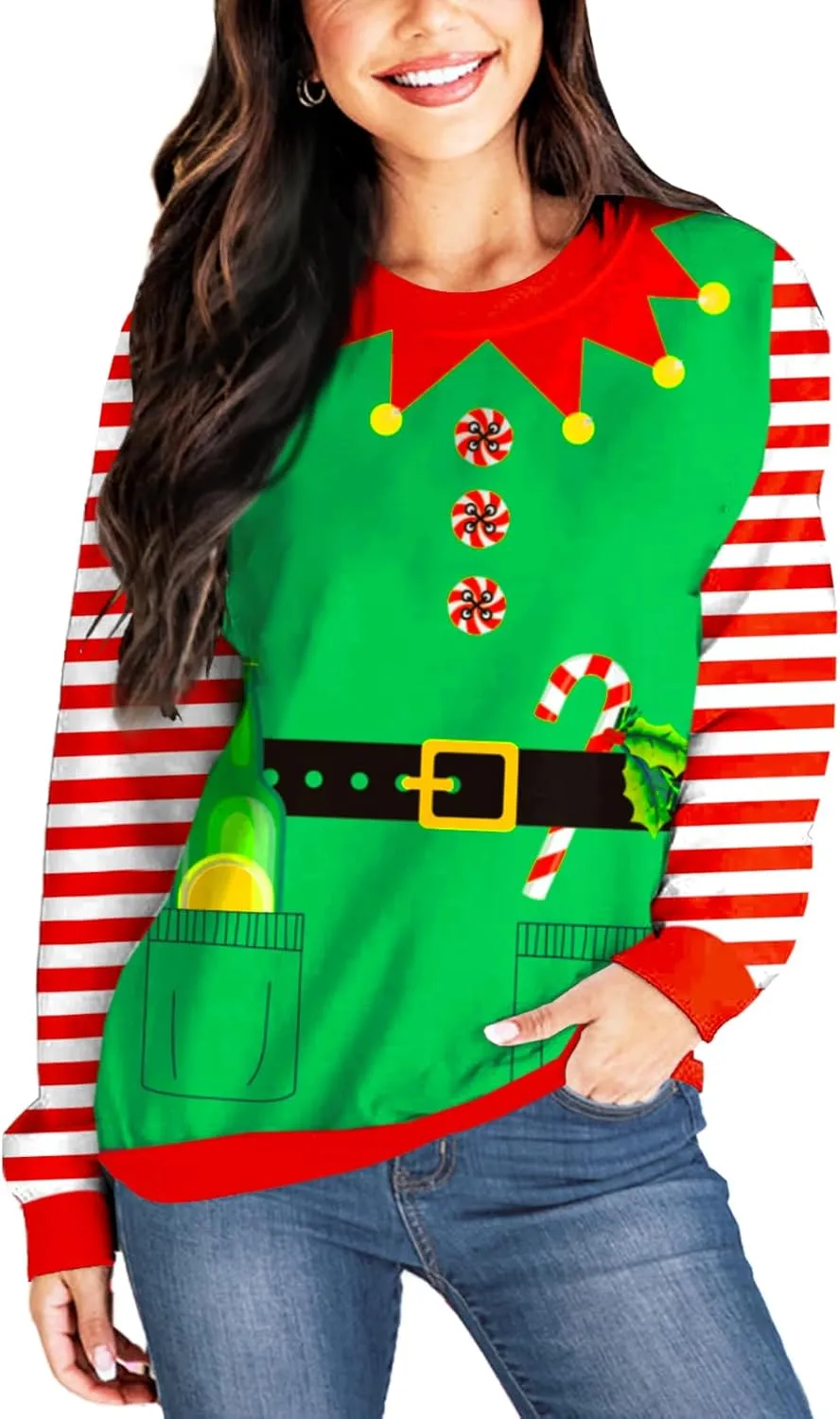 Deerose Women Mardi Gras Sweatshirts St Patricks Long Sleeve Print Shirts