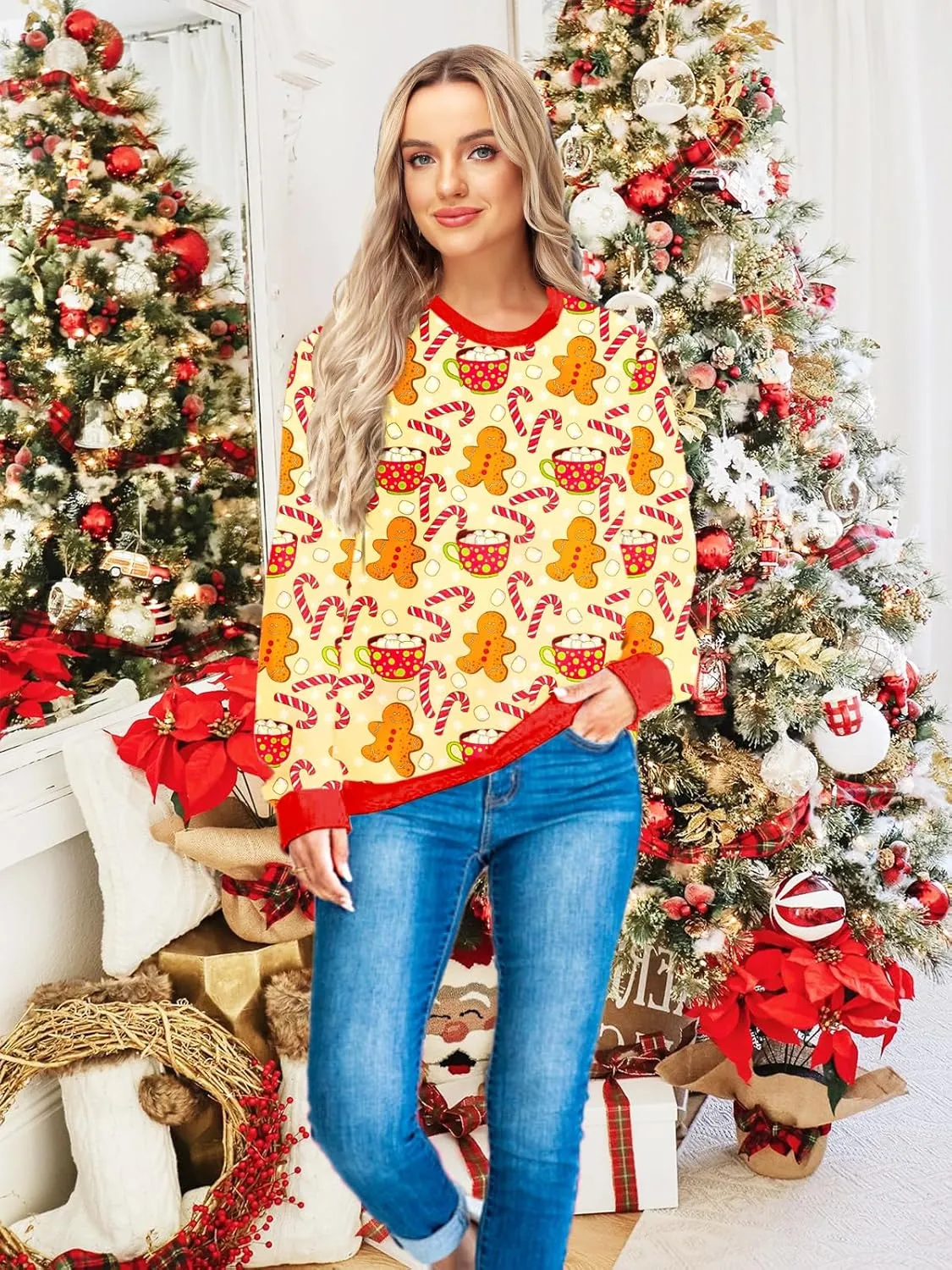 Deerose Women Mardi Gras Sweatshirts St Patricks Long Sleeve Print Shirts