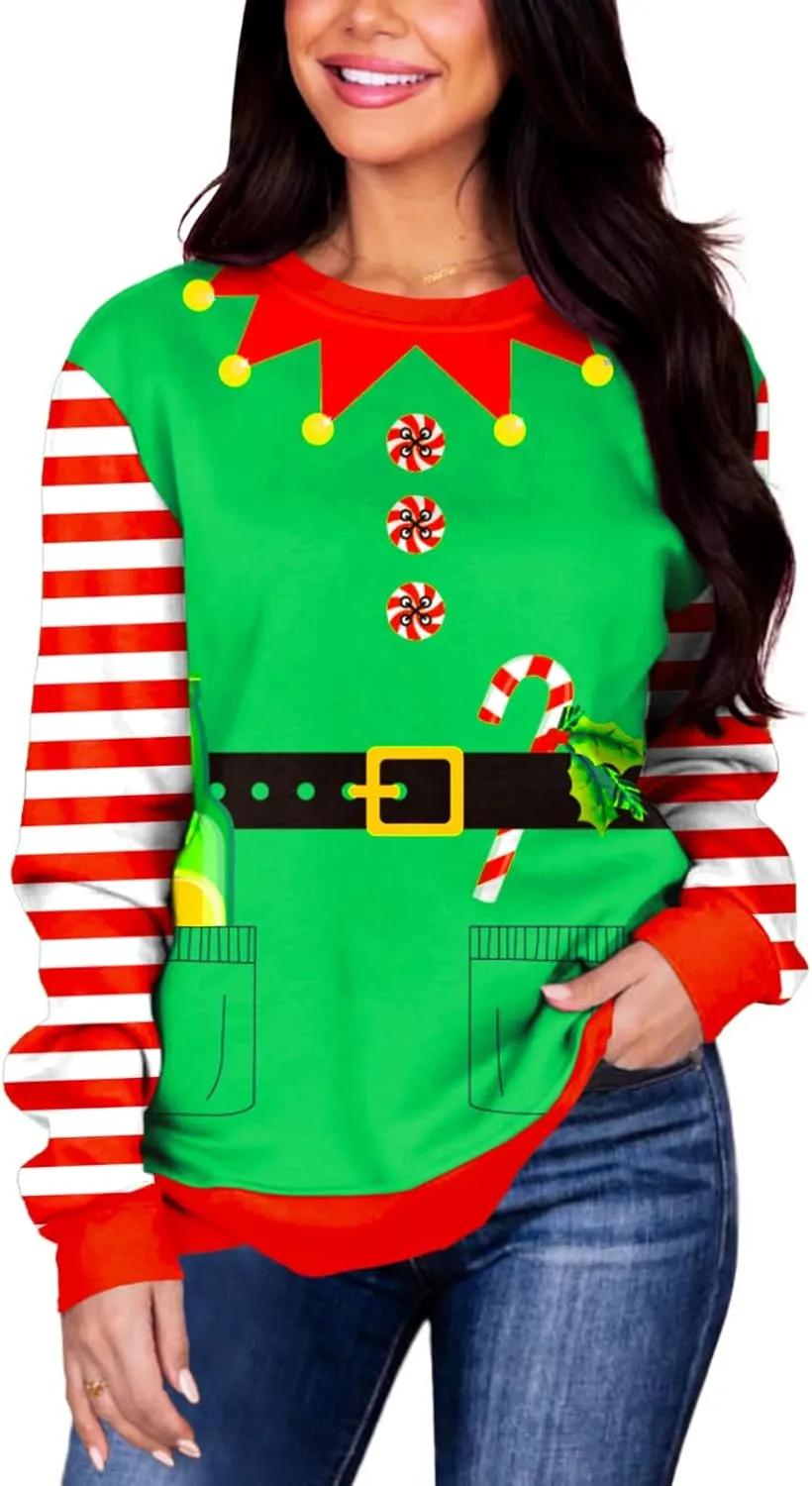 Deerose Women Mardi Gras Sweatshirts St Patricks Long Sleeve Print Shirts