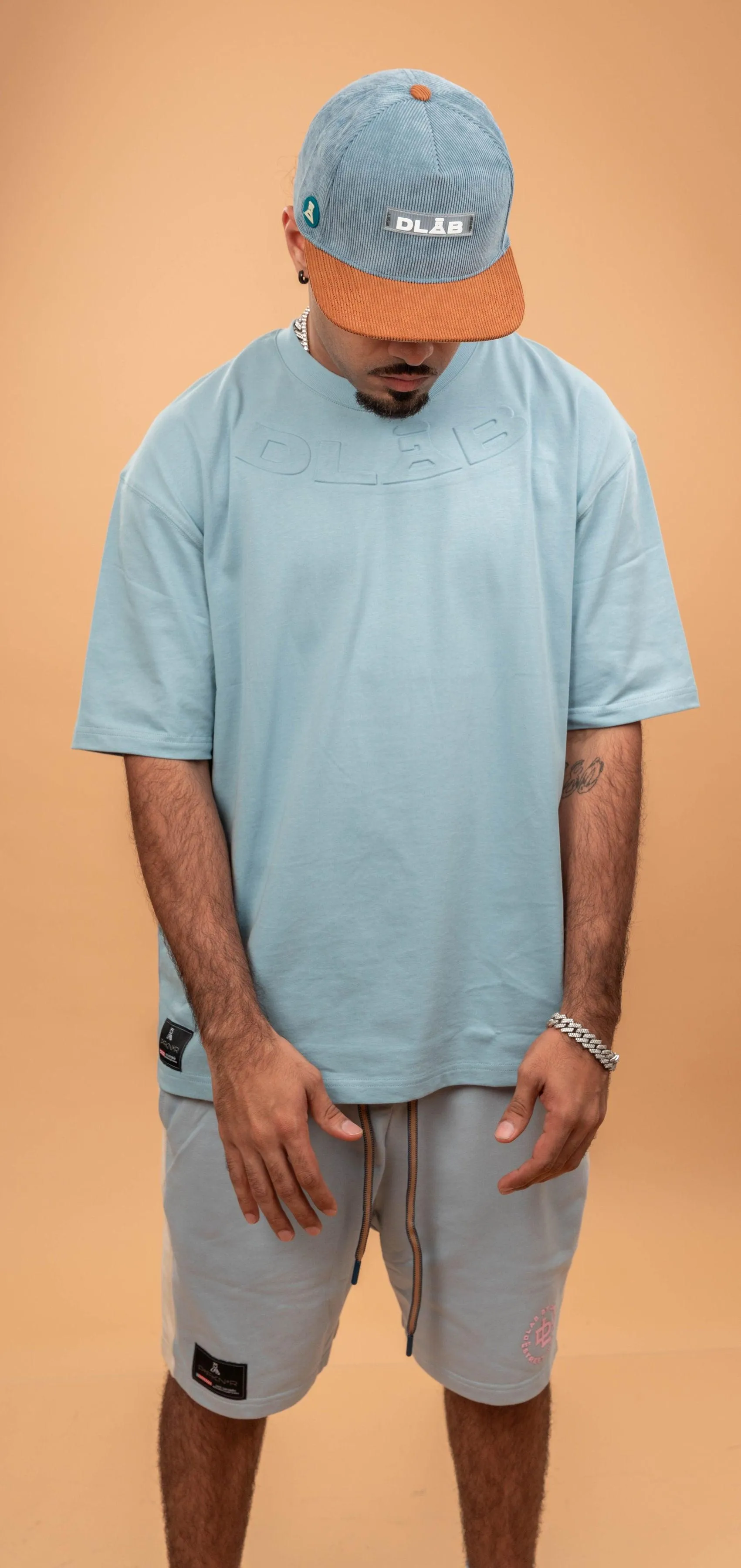 DLAB Oversized Embossed Tee Baby Blue