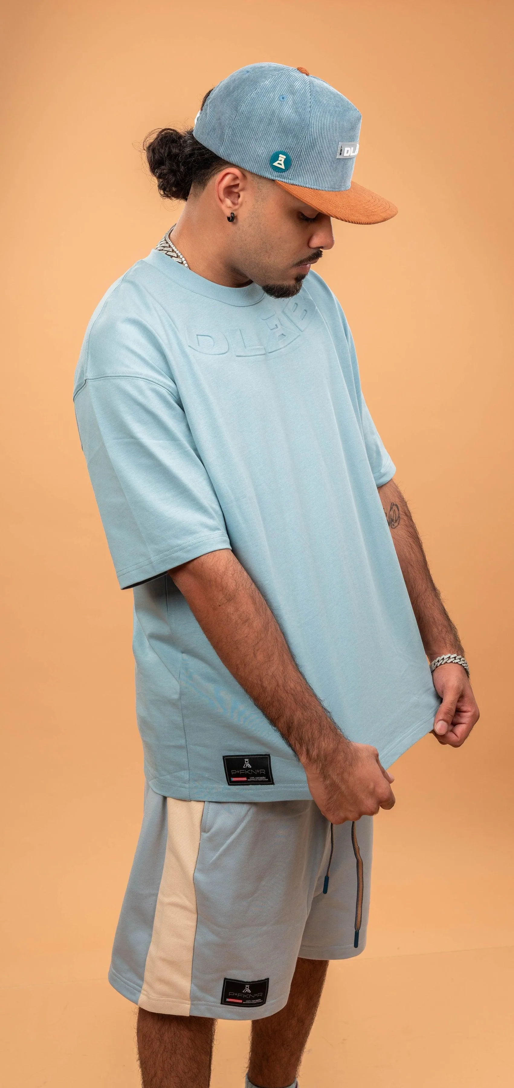 DLAB Oversized Embossed Tee Baby Blue