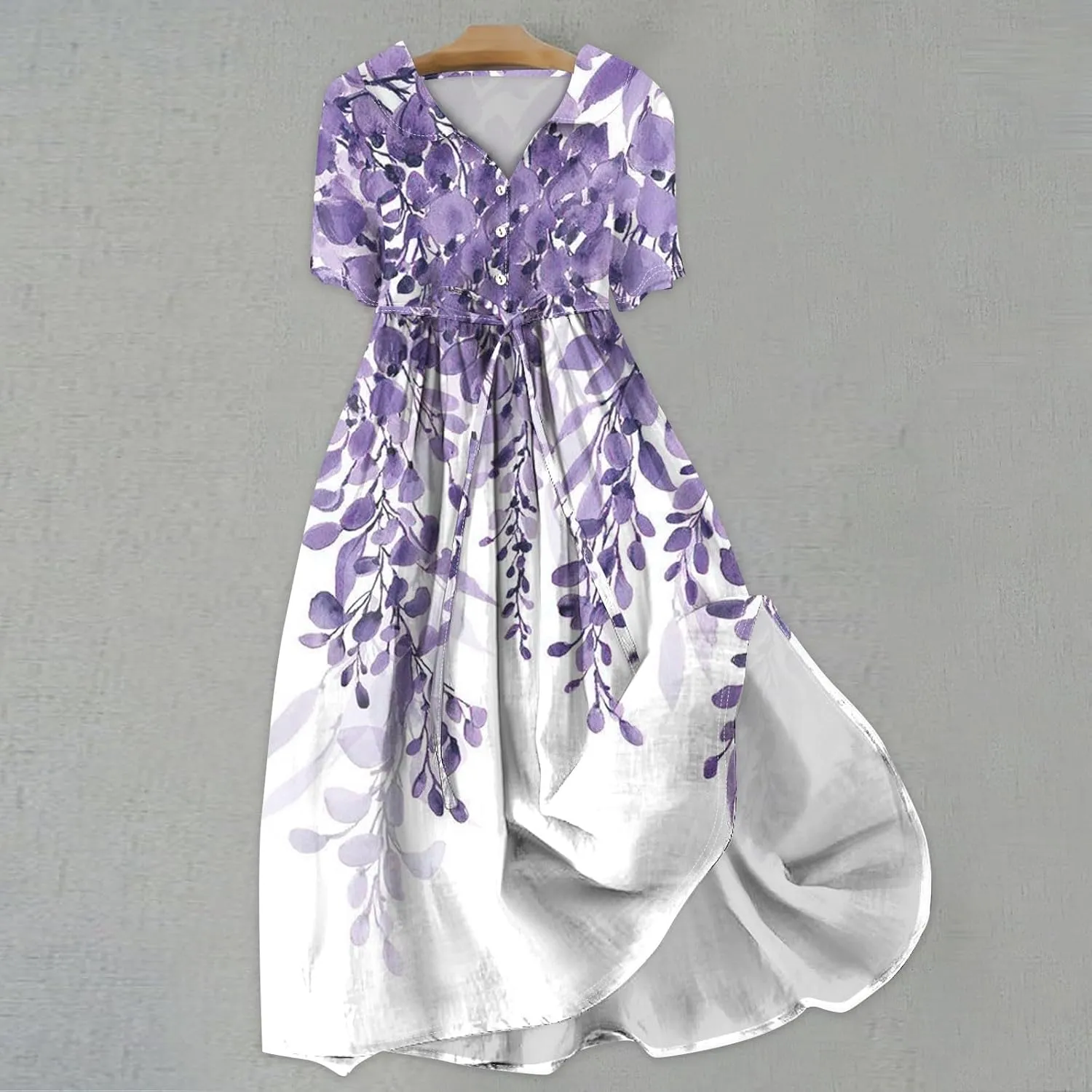 Dresses for Women 2025 Tie Swing Spring Summer Maxi Dress Short Sleeve Womens Summer