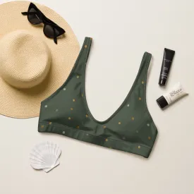 Forest Green Polka Dot Recycled Padded Bra Bikini Top