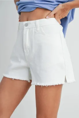 High Waisted Denim Shorts with Pockets