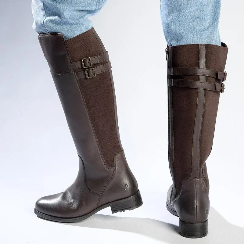 Hush Puppies Arla Leather Rider Boot - Chocolate