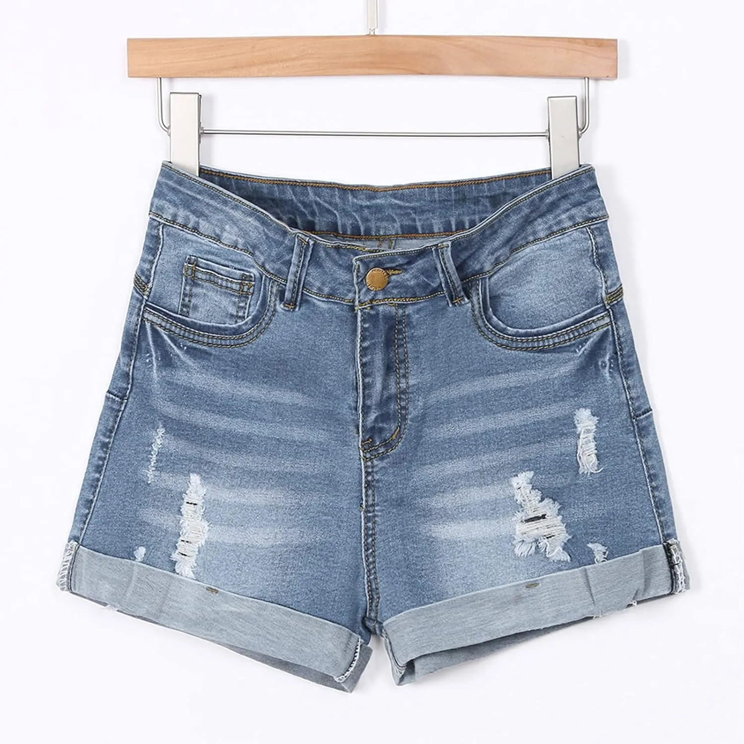Jean Shorts Womens Casual Summer Ripped Low Rise Trendy Stretch Baggy 2025 Hot Denim Shorts Raw Hem Y2k Ladies Jorts