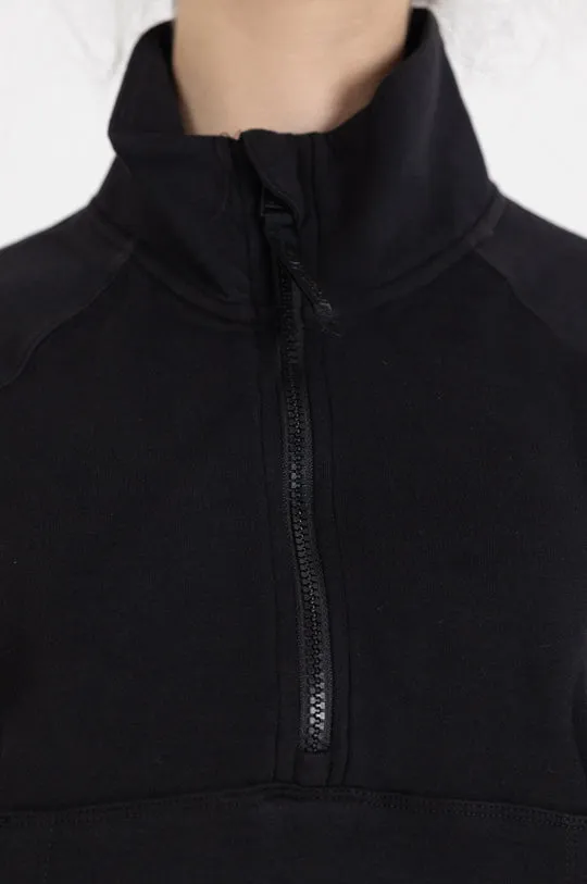 LONG SLEEVE MOCK NECK HALF ZIP PULLOVER WITH KANGA POCKET