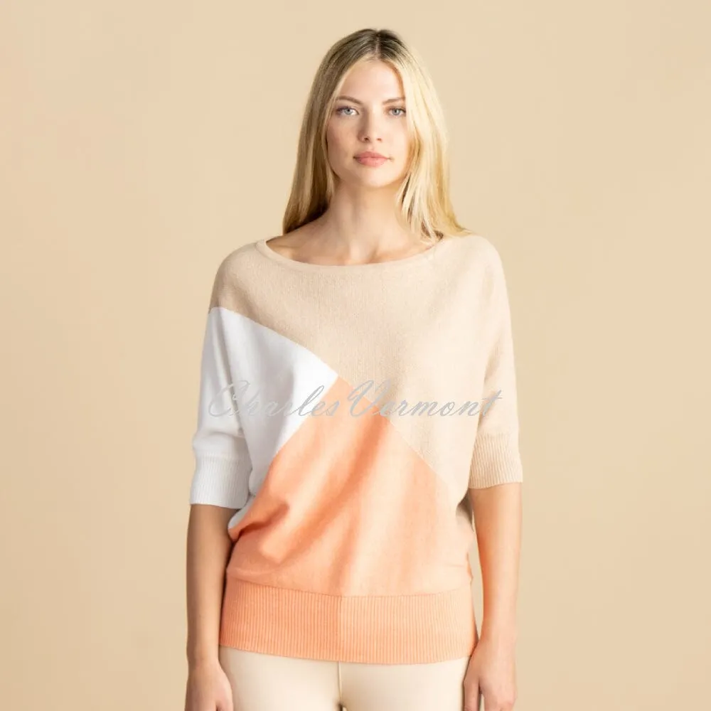 Marble Sweater - Style 7011-196 (Champagne / Orange / White)