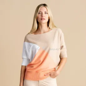 Marble Sweater - Style 7011-196 (Champagne / Orange / White)
