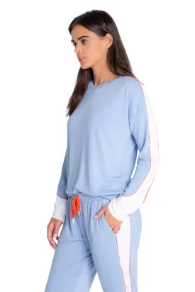 PJ Salvage Roller Derby Solid Long Sleeve Top- Light Denim