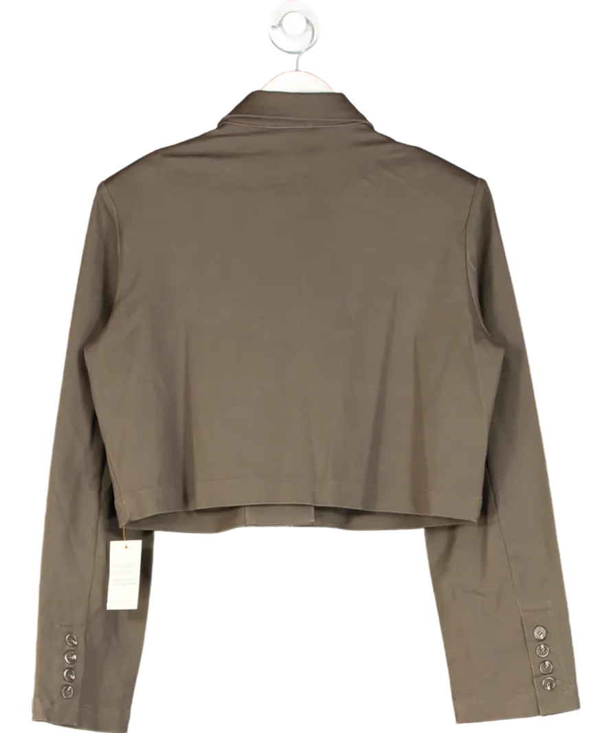 PRETTY LAVISH Khaki Green Boxy Utility Shirt UK 10