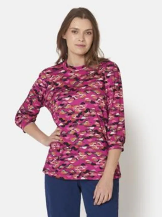 Signature abstract circle pattern print tops