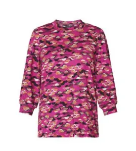 Signature abstract circle pattern print tops
