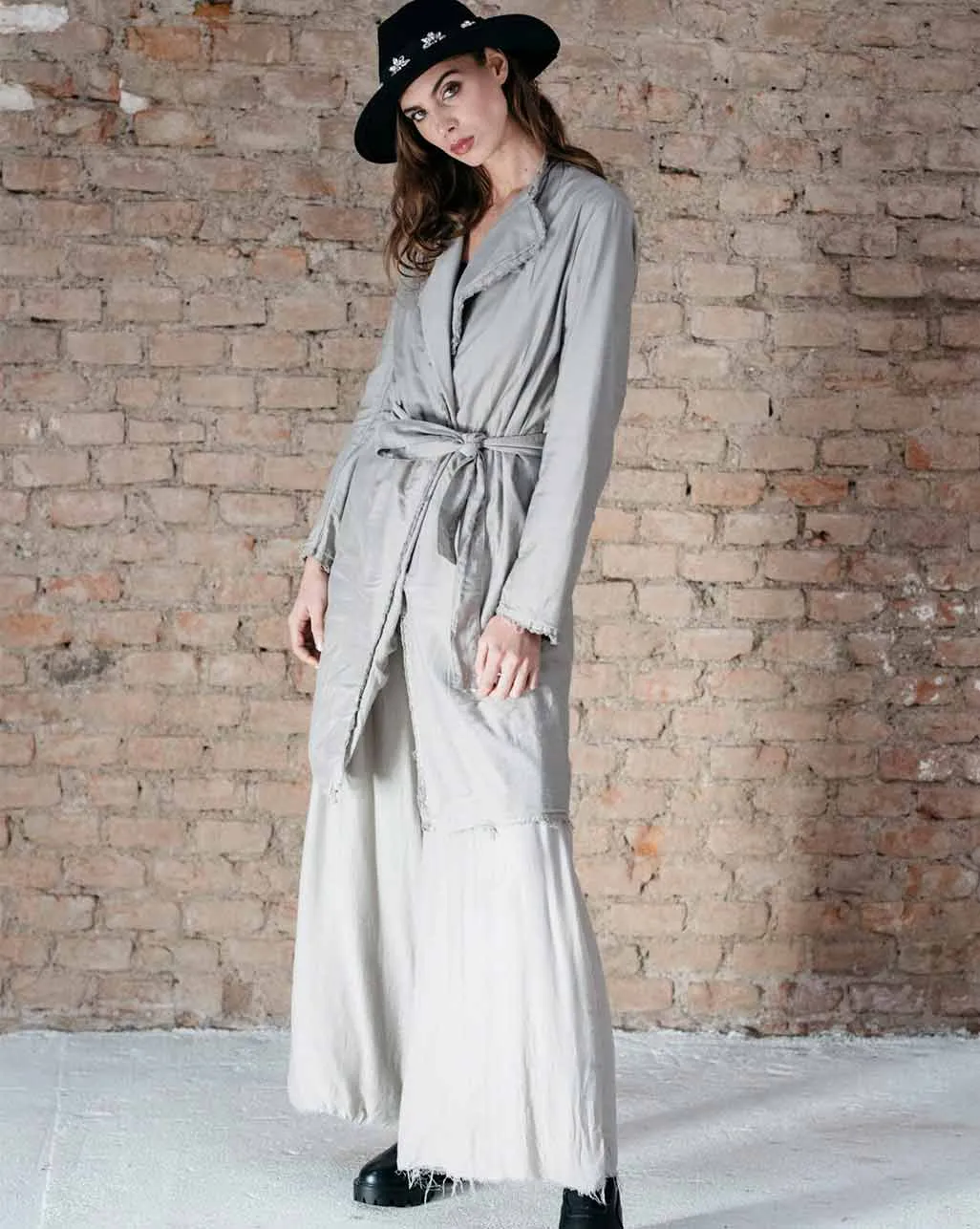 Silky Raw Hem Palazzo Pant