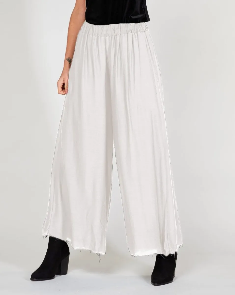 Silky Raw Hem Palazzo Pant