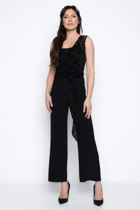Sleeveless Waist Tie Jumpsuit - Black