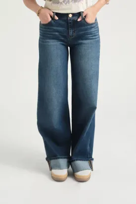Slim wide leg w/ cuff-Oaklee