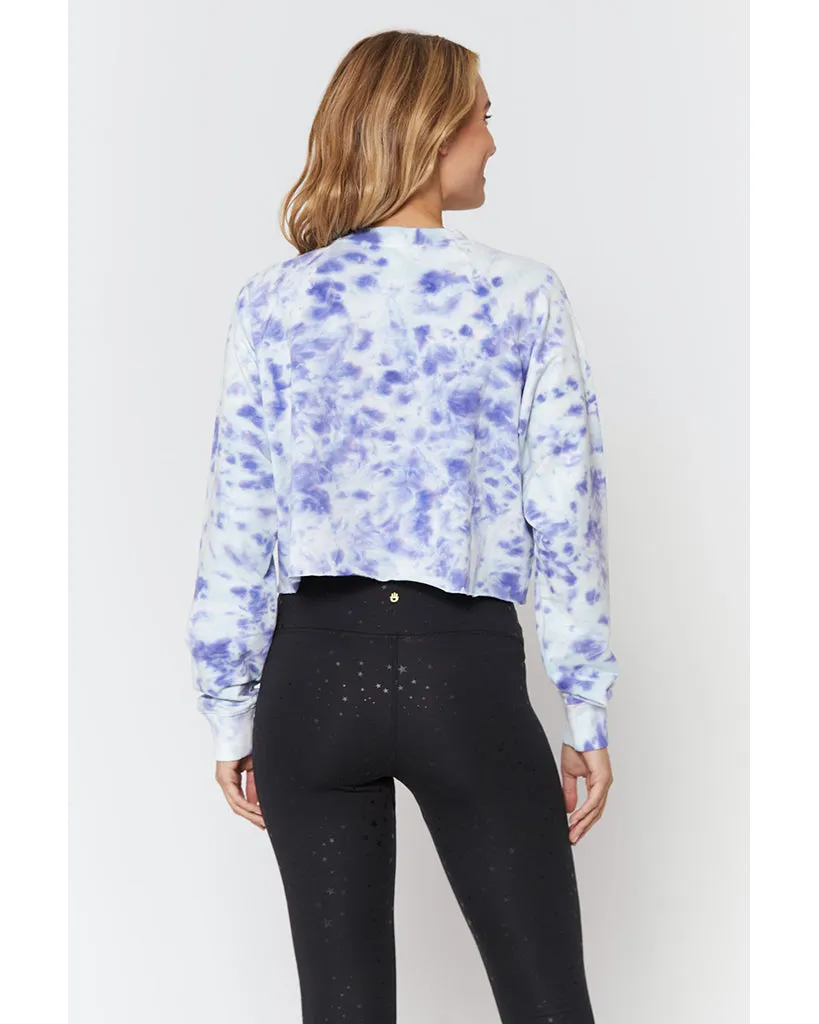Spiritual Gangster Universe Izzy Crop Crew Sweatshirt - HO10417045 - Womens - Eclipse Cloud Tie Dye