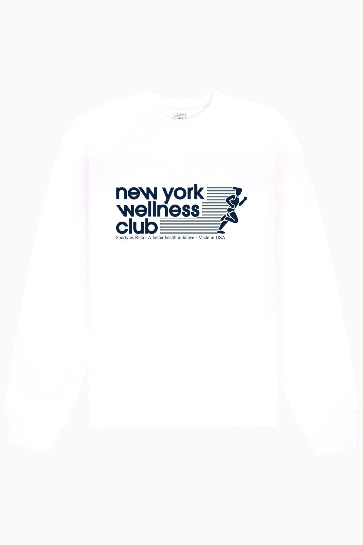 Sporty & Rich USA Wellness Club Sweatshirt - White/ Navy
