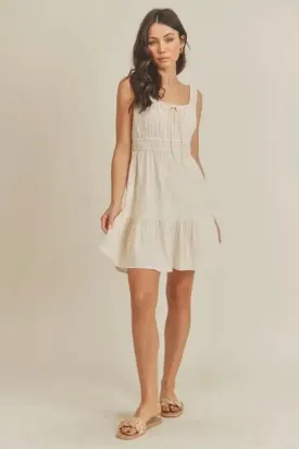 Textured Smock Waist Tank Dress
