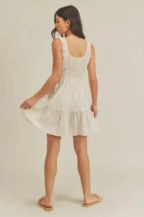 Textured Smock Waist Tank Dress