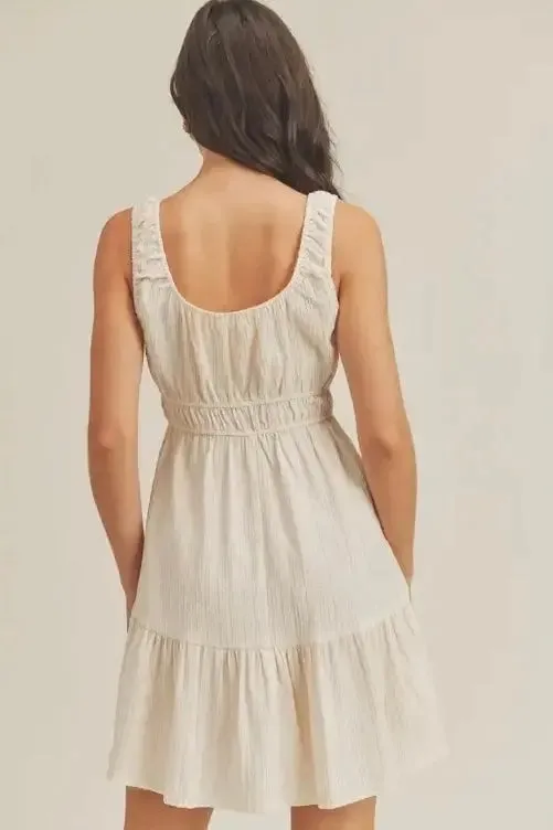 Textured Smock Waist Tank Dress