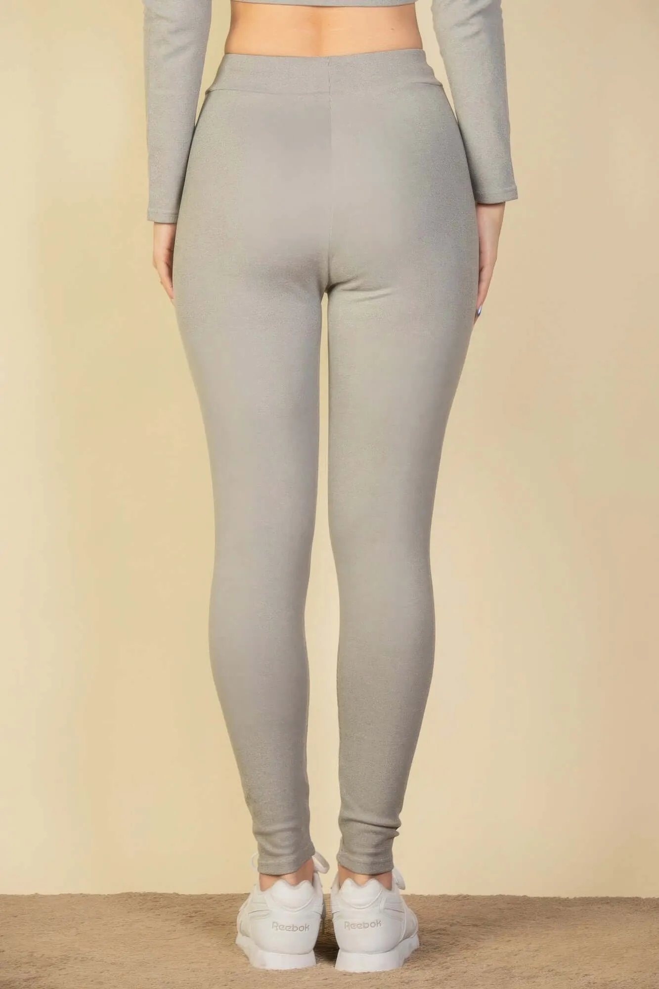 Tie-Front Ribbed Lounge Leggings