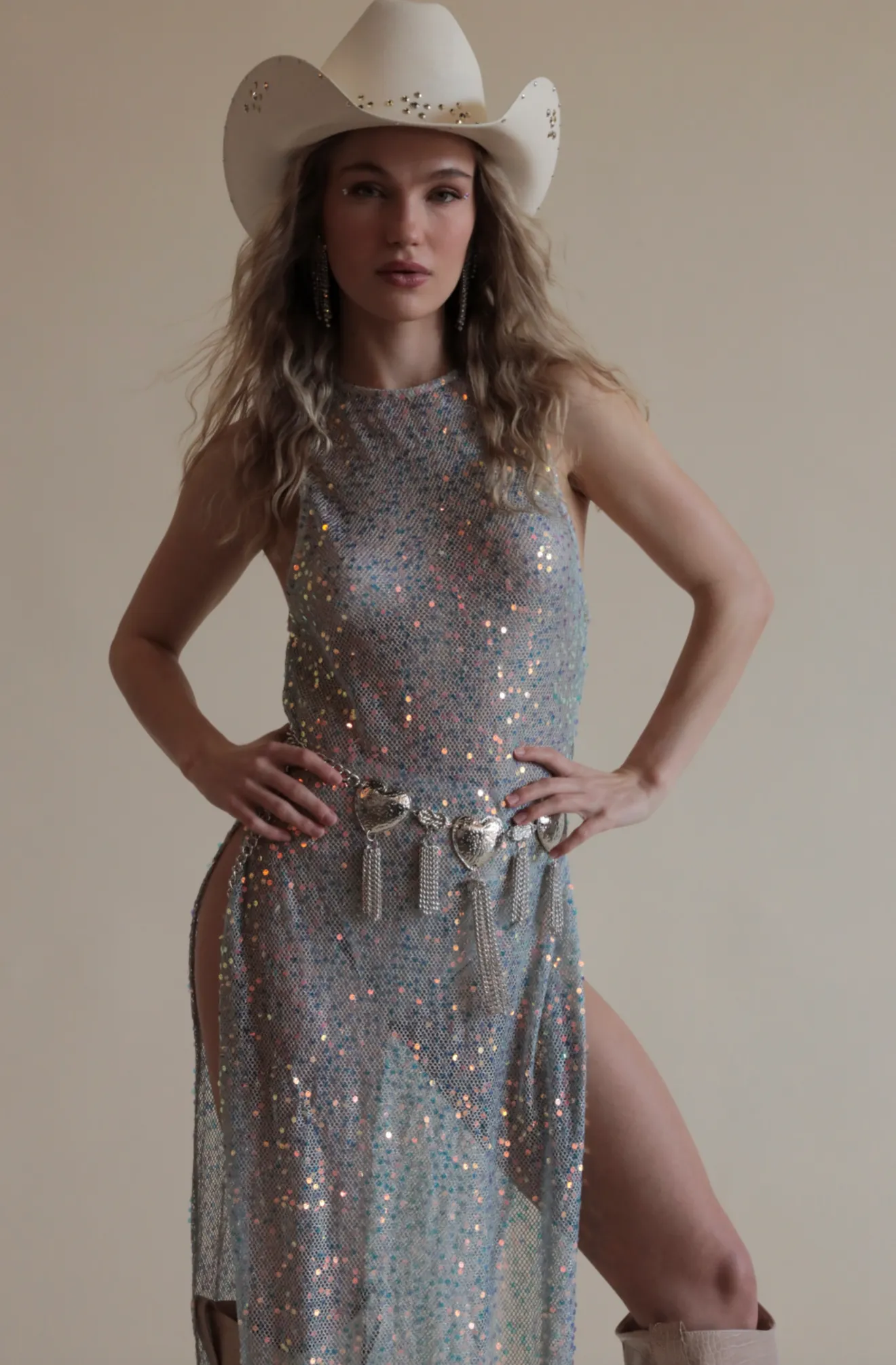 Turks Maxi Top in Sequin Net