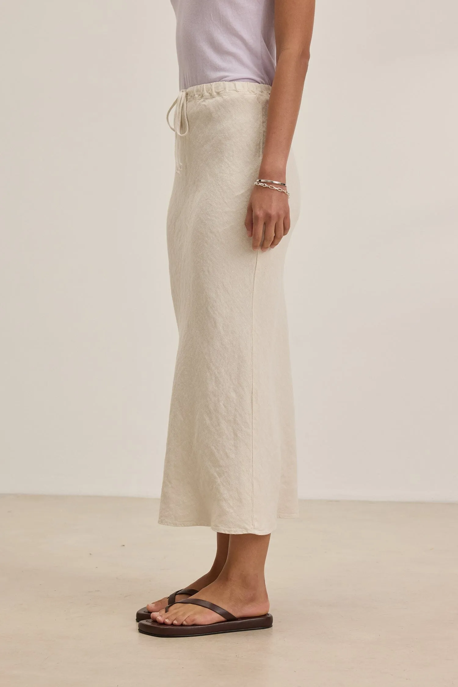 Velvet Beka Heavy Linen Skirt- Bisque